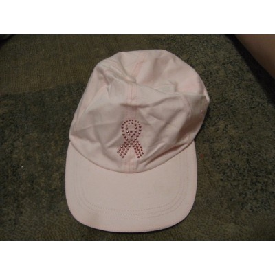GERSON COMPANY  WOMEN'S NEW Pink Cotton BREAST CANCER RHINESTONE Hat  Adj  eb-47640189